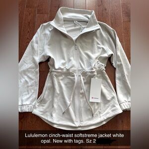 Lululemon cinch waist softstreme jacket NWT White Opal Size 2